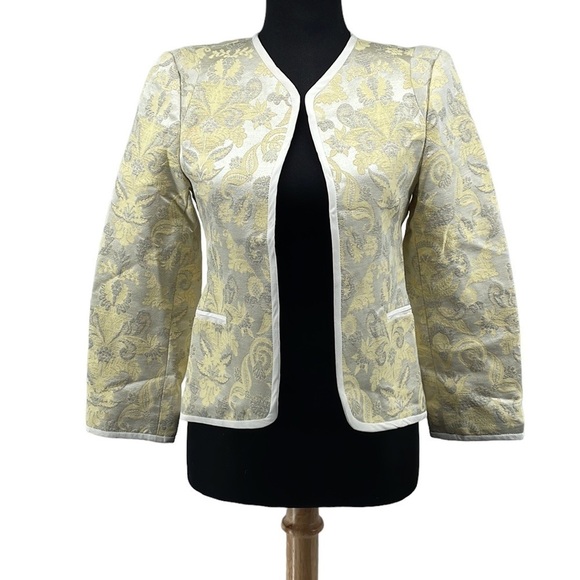Aritzia Wilfred festin jacket blazer novelty brocade Italian made floral spring - Picture 2 of 11